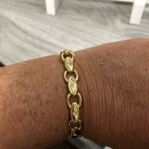 Gold tone with Clear Stones Approximately 7 1/4” Bracelet